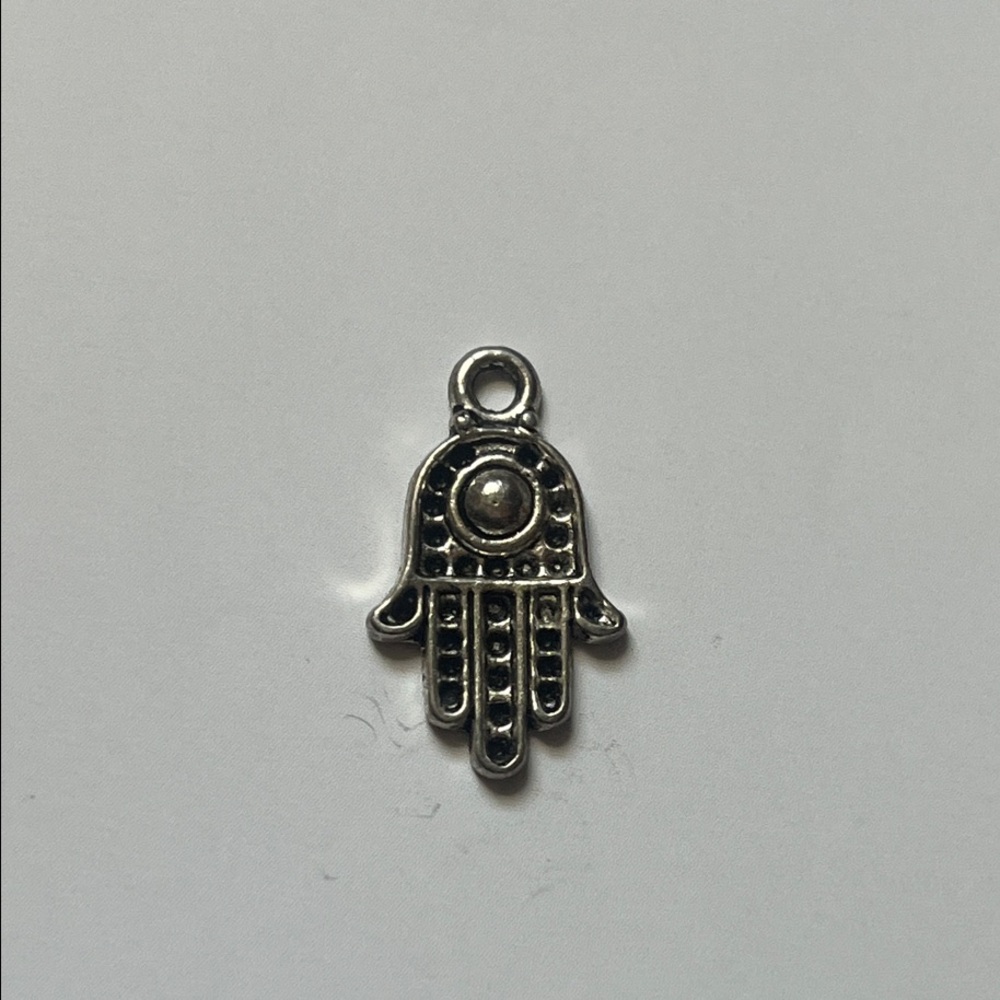 Sterling Silver Khamsa Hand Charm Pendant
